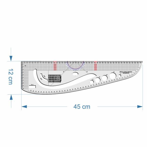 Imagem de Régua Versátil Esquadro Patchwork Costura Modelista 3245 pet