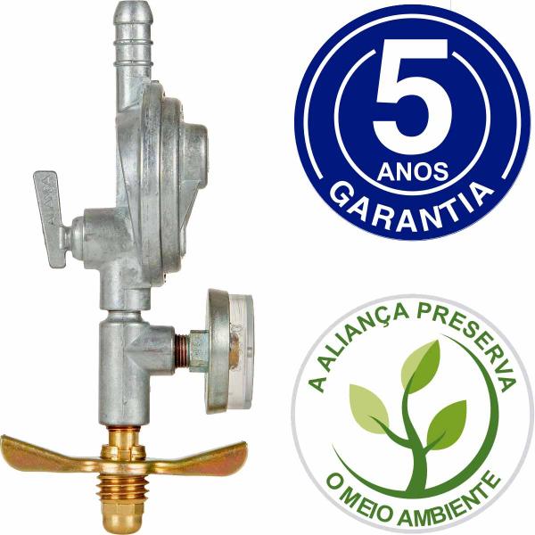 Imagem de Regulador Aliança 505/01 PEQUENO com Manômetro e Mangueira 1,20m