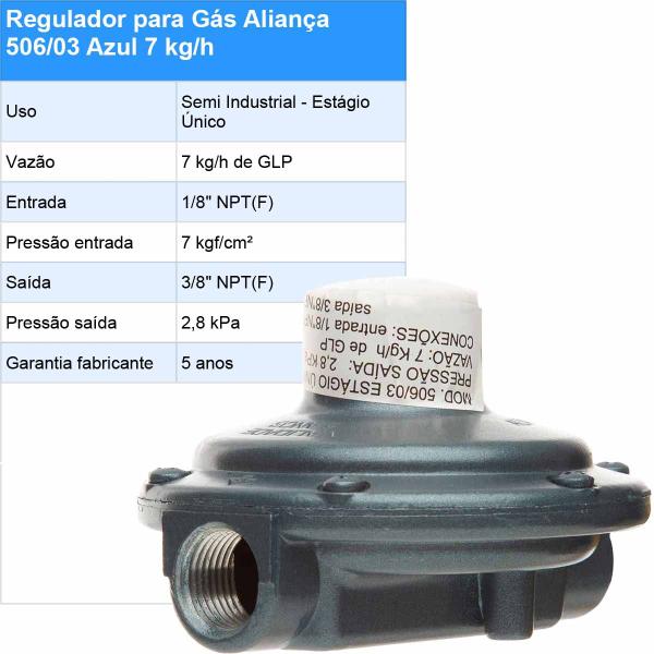 Imagem de Regulador Aliança 506/03 CORPO 7kg/h (Caixa 10 Unidades)