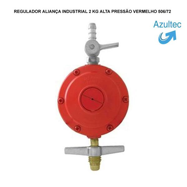 Imagem de Regulador aliança industrial 2 kg alta pressão vermelho 506/72