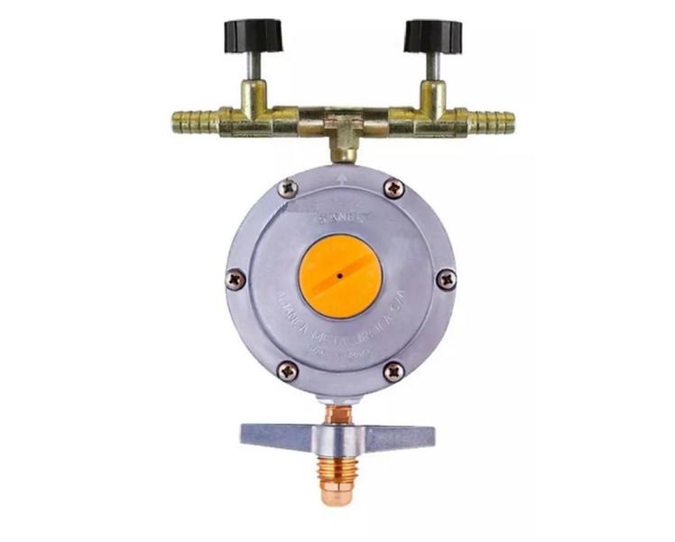 Regulador Com 2 Saídas Registros Aliança 2kg/h melhor vazão (81B) - ALIANÇA 2kg/h - DUPLO P/ MANG Imagem de Regulador Com 2 Saídas Registros Aliança 2kg/h melhor vazão (81B)