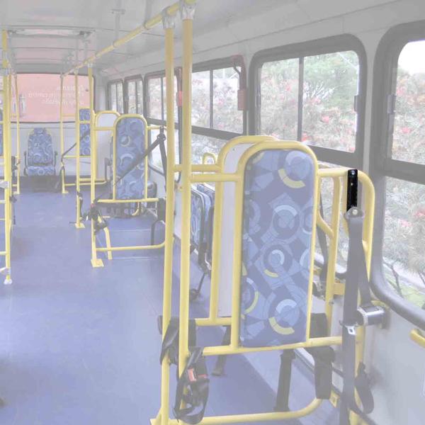 Imagem de Regulador de Altura Cinto de Segurança Universal para Ônibus 6 Posições Trilho de Aço Preto