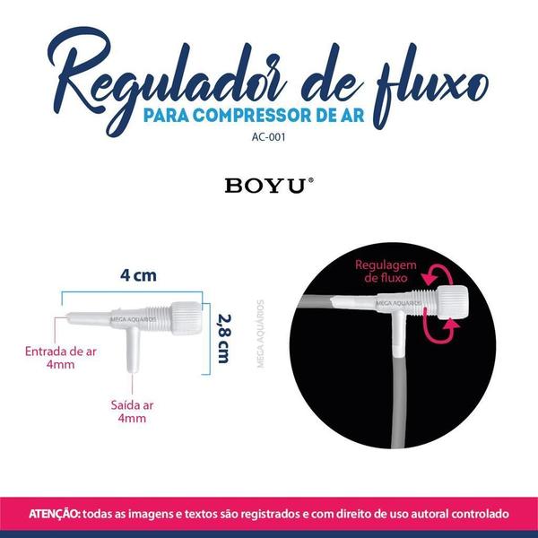 Imagem de Regulador De Fluxo Boyu Ac001 Compressor Ar Aquário 2 Uni