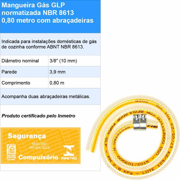 Imagem de Regulador de Gás Aliança 505/01 Doméstico com Mangueira 80cm