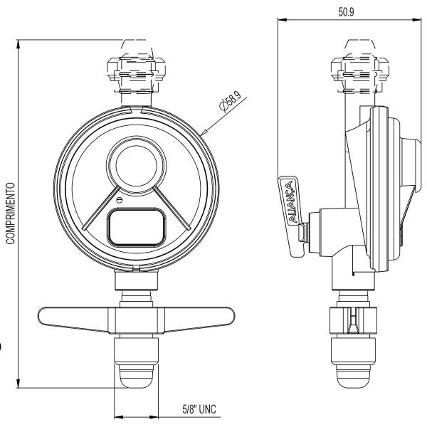 Imagem de Regulador de Gás Aliança 505/01 Doméstico com Mangueira 80cm