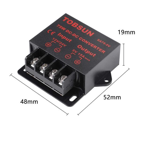 Imagem de Regulador de tensão DC Buck Converter EPBOWPT DC 12V 24V para DC 5V 15A 75W