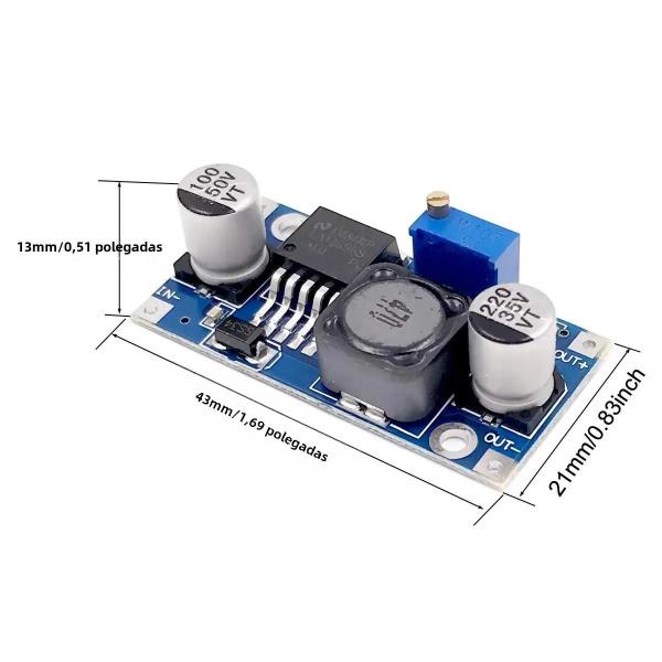 Regulador de Tensão DC-DC Ajustável LM2596 - Conversor Buck Step-Down Imagem de Regulador de Tensão DC-DC Ajustável LM2596 - Conversor Buck Step-Down