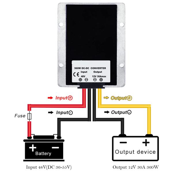 Imagem de Regulador de tensão MGGi DC 48V para 12V Conversor 30A 360W