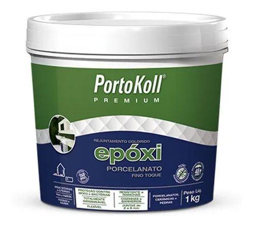 Imagem de Rejunte Epóxi Porcelanato - Portokoll - 1kg Cinza Platina