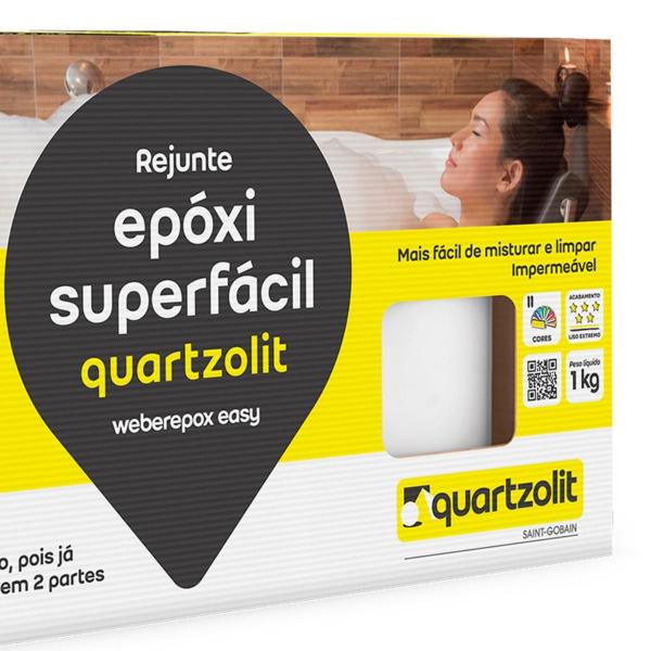 Imagem de Rejunte Superfácil Epóxi Porcelanato Cerâmica 1kg Quartzolit Cores