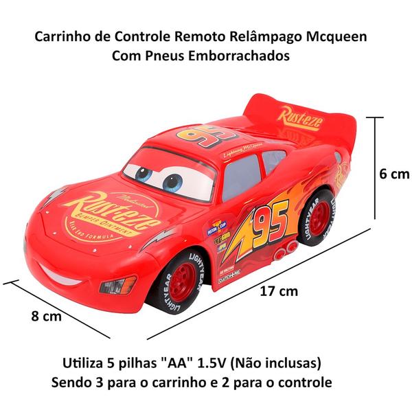 Relâmpago Mcqueen de Controle Carrinho Carros 17cm Original - EBN KIDS Imagem de Relâmpago Mcqueen de Controle Carrinho Carros 17cm Original