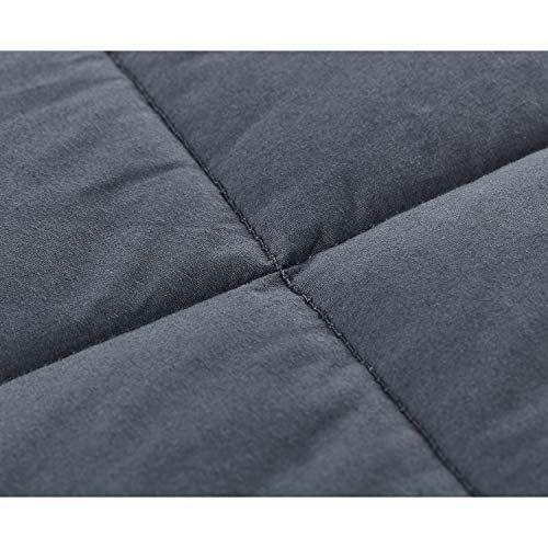 Imagem de RelaxBlanket King Size Cobertor Ponderado  80''x90'', 25lbs  para  Individual ou Duplo Material de algodão premium com contas de vidro  Cinza escuro