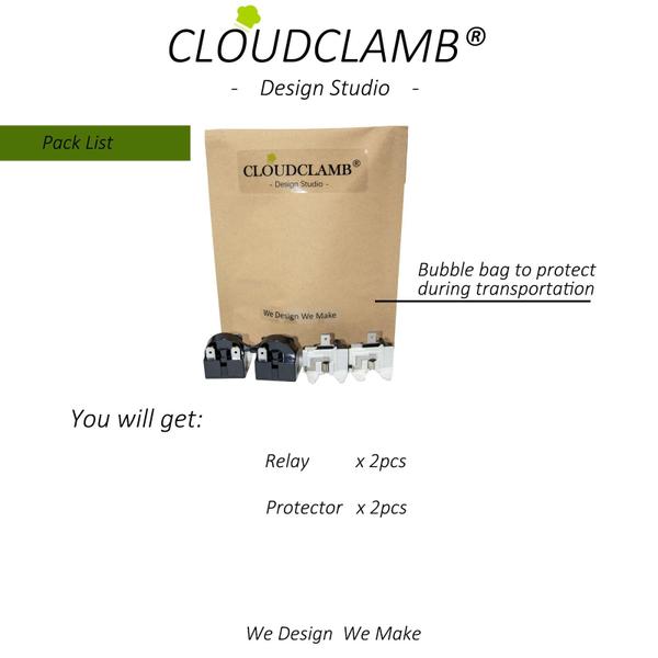 Imagem de Relé de compressor de geladeira e 2 kits de sobrecarga CLOUDCLAMB