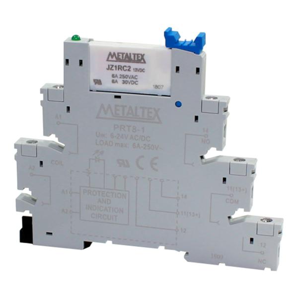 Imagem de Rele de interface para trilho DIN 12VAC/VDC 6A RELE JZ1RC2+PRT8 PRZ-1R-12 Metaltex