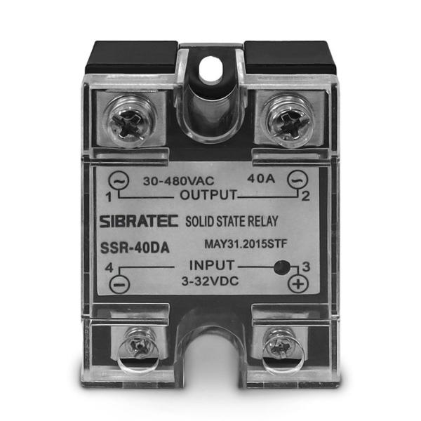 Imagem de Relé Estado Sólido Monofásico SSR 40A Controle 3 à 32Vcc Saída 30 à 480Vca Sibratec