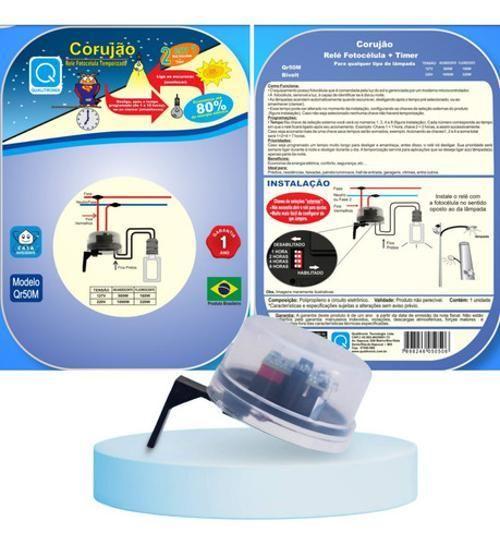 Imagem de Rele Fotoelétrico Programável Para 15H Bivolt Externo Qr50M