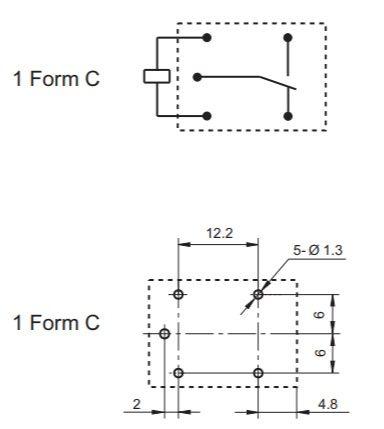 Imagem de Relé para uso geral 24Vdc 20A SPDT 1 contato reversível HF152FD/24-1ZS