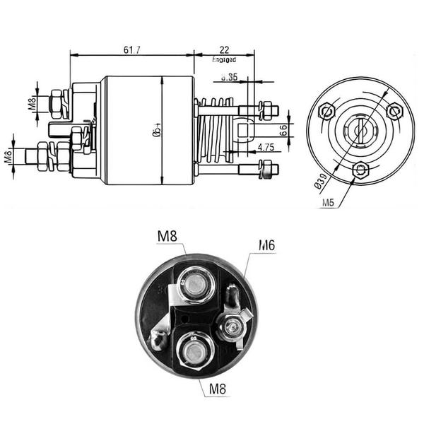 Imagem de Relé Solenoide Partida 12V Fiat Palio 97 a 2017 ZM 3595