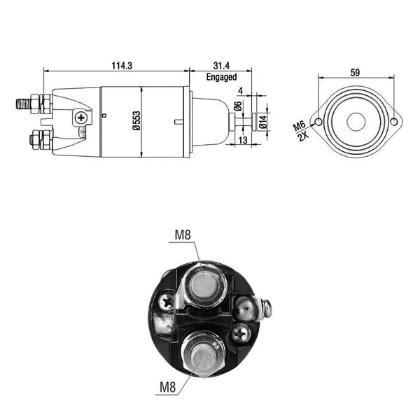 Imagem de Relé Solenoide Partida 24V Mitsubishi ZM 898