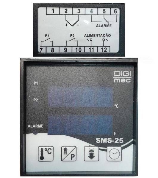 Imagem de Rele tempo temperatura sms 25 300c j 90 240vca j digimec