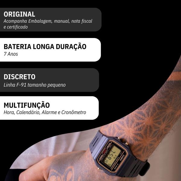 Imagem de Relógi Masculino Casio Digital EsportivoF-91WG-9QDF