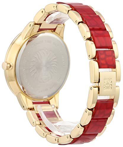 Relógio Anne Klein, pulseira feminina de resina, mostrador vermelho, resistente à água Imagem de Relógio Anne Klein, pulseira feminina de resina, mostrador vermelho, resistente à água