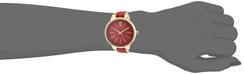 Relógio Anne Klein, pulseira feminina de resina, mostrador vermelho, resistente à água Imagem de Relógio Anne Klein, pulseira feminina de resina, mostrador vermelho, resistente à água
