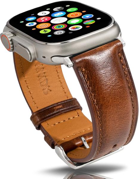 Imagem de Relógio Band Gomvadr Vintage Leather para Apple 38-49 mm bronzeado