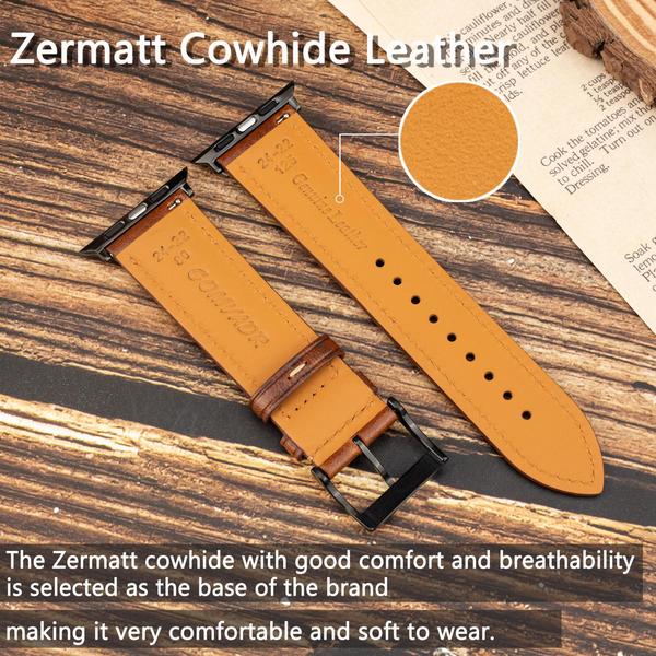 Imagem de Relógio Band Gomvadr Vintage Leather para Apple 38-49 mm bronzeado