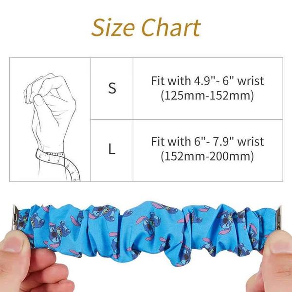 Imagem de Relógio Band MAITER Cute Baby Stitch Scrunchie para iWatch 38mm