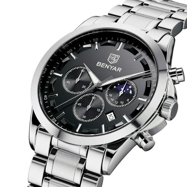 Imagem de Relógio BY BENYAR Chronograph Quartz em Aço Inoxidável para Homens