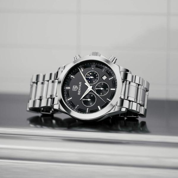 Imagem de Relógio BY BENYAR Chronograph Quartz em Aço Inoxidável para Homens