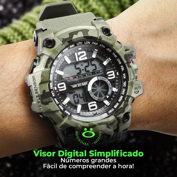 Imagem de Relogio camuflado prova dagua digital masculino + caixa original ajustavel presente esportivo