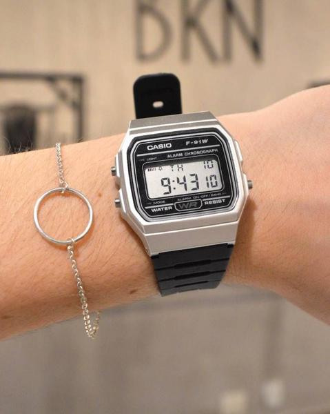 Imagem de Relogio Casio A158wa-1df Prata Unissex Retrô Vintage Alarme