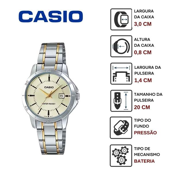 Imagem de Relógio Casio Collection Feminino Casual Analógico Prova D Àgua Prata LTP-V004SG-9AUDF