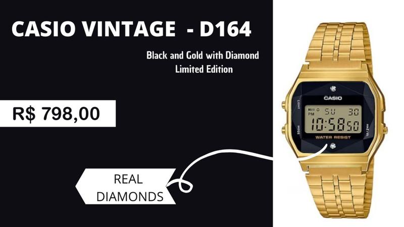 Imagem de Relógio casio diamonds digital vintage dourado