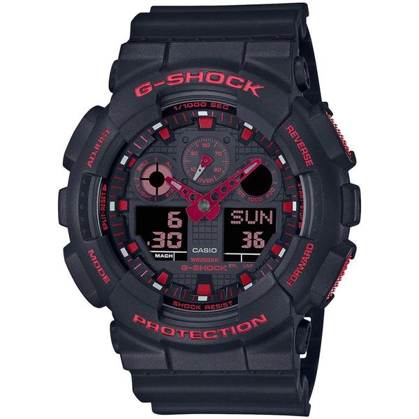 Imagem de Relógio CASIO G-SHOCK masculino anadigi red GA-100BNR-1ADR