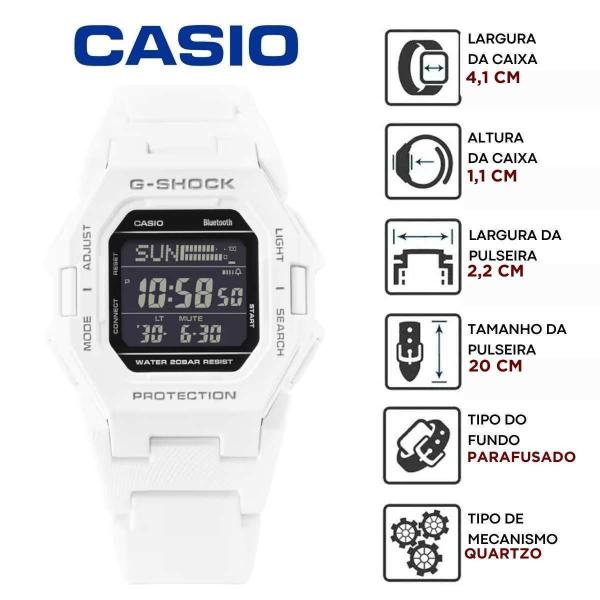 Imagem de Relógio Casio G-Shock Masculino Esportivo Contador de passos Bluetooth 5 Alarmes Digital GD-B500-7DR