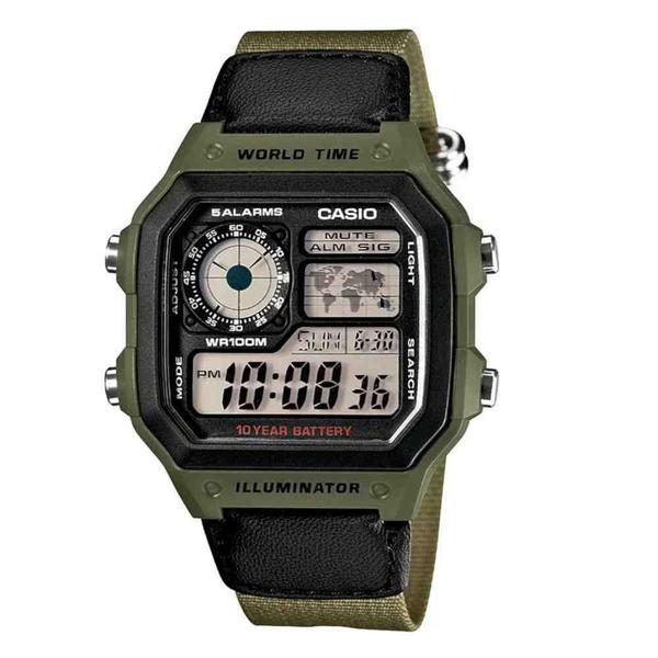 Imagem de Relógio Casio Masculino Preto/Verde AE1200WHB 3BVDF