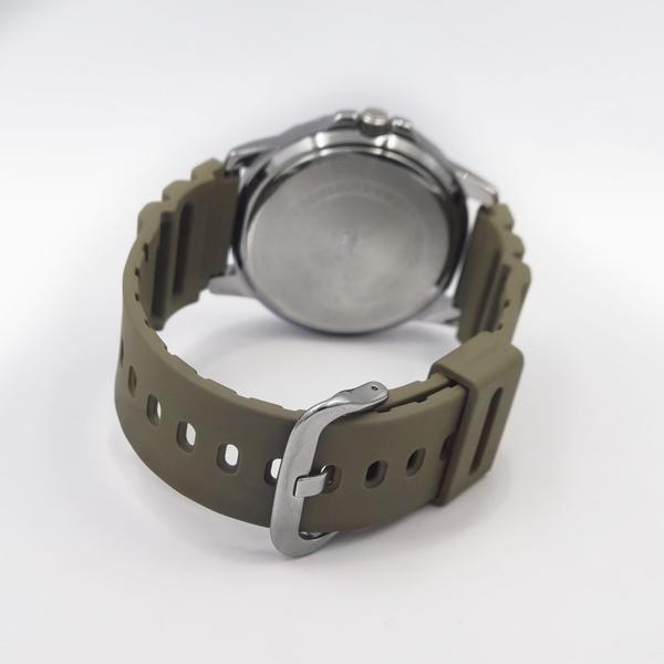 Imagem de Relógio CASIO masculino preto verde borracha MTP-VD01-3EVUDF