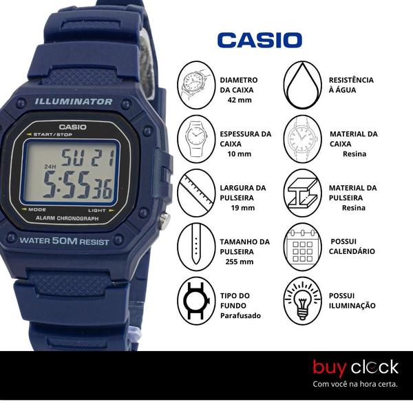 Imagem de Relógio Casio Unissex Digital Azul Illuminator Original Prova D'água Garantia 1 ano 