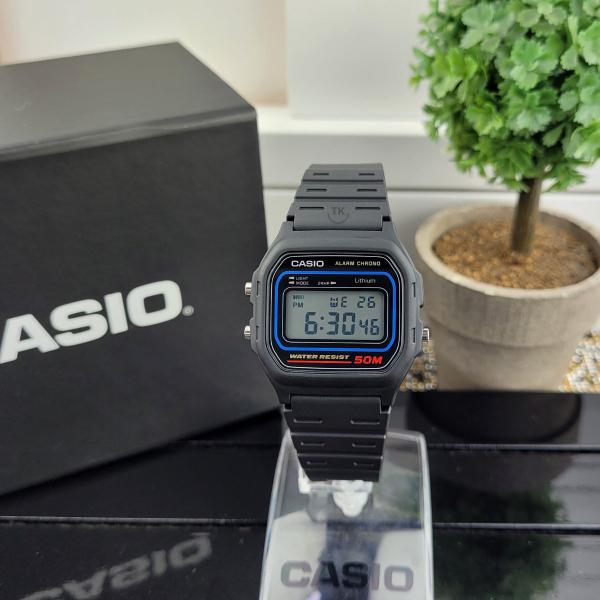 Imagem de Relógio Casio Unissex Feminino Masculino Quadrado Pequeno Classico Vintage Resistente Água Digital Esportivo Preto W-59-1VQ + Canivete