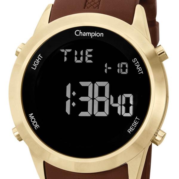 Imagem de Relógio Champion Digital Masculino Marrom E Dourado Silicone