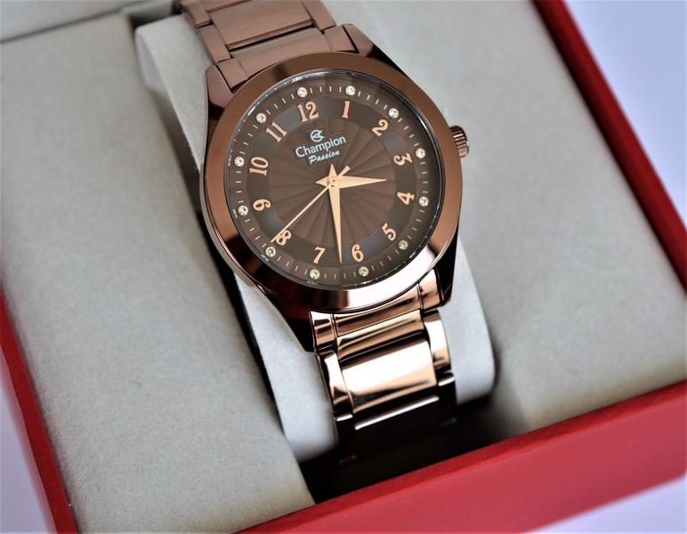 Relogio champion feminino chocolate cn29409r