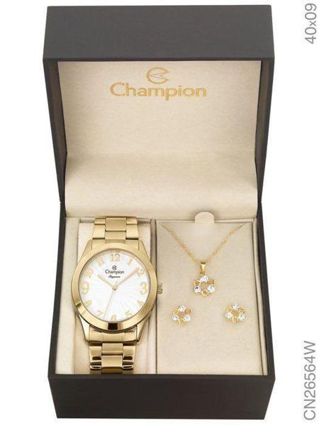 Imagem de Relógio Champion Feminino CN26564W + Colar e Brincos