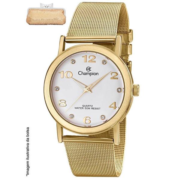 Imagem de Relógio Champion Feminino Cn29034g Dourado Mesh 39mm