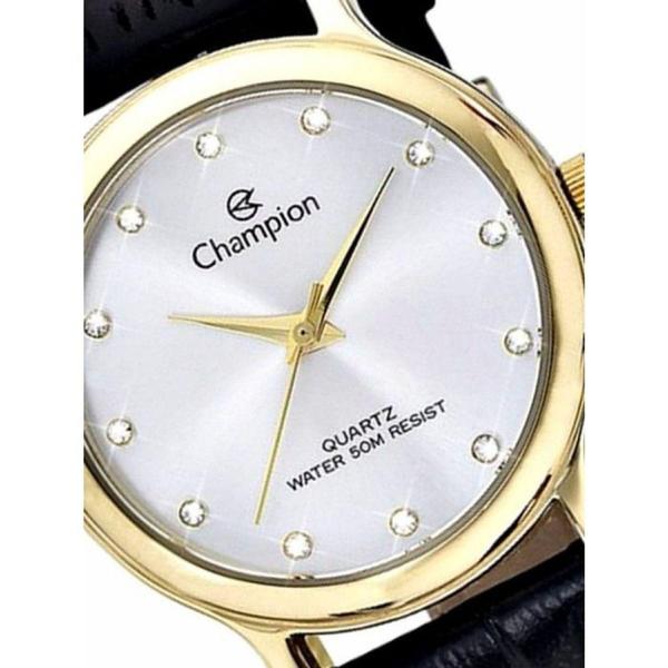 Imagem de Relógio Champion Feminino Dourado com Strass Pulseira Couro