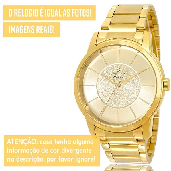 Imagem de Relógio Champion Feminino Dourado Luxo Garantia Original