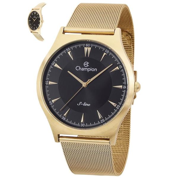 Imagem de Relógio Champion Masculino Ref: Cn21041u Slim Mesh Dourado