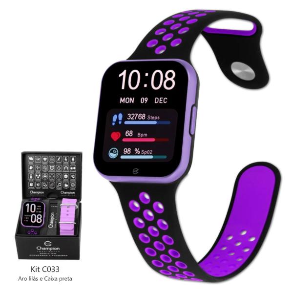 Imagem de Relogio Champion Smart Watch Inteligente 033 Lançamento Prova DAgua CH50033N + Pulseira Extra e Garantia de um ano